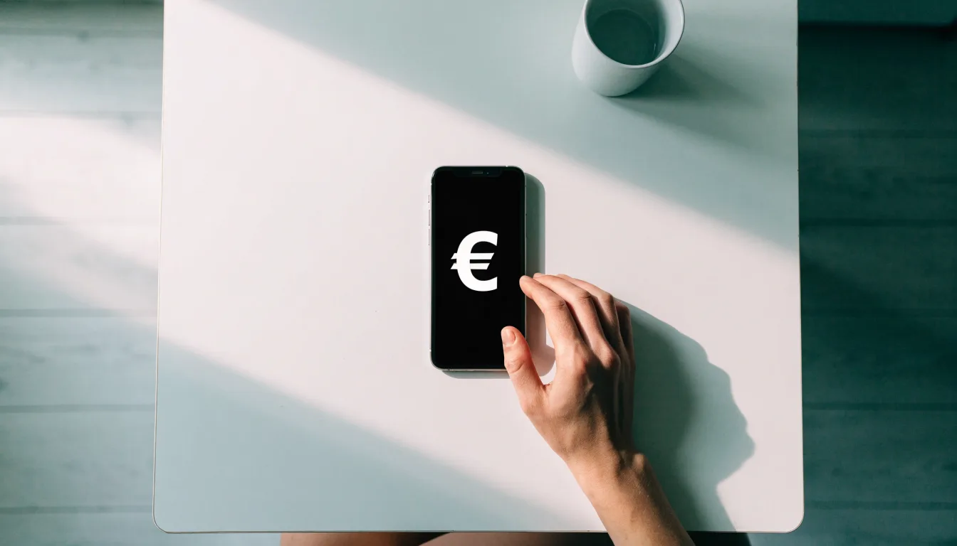 Un documento di identità appoggiato accanto a uno smartphone con un timer sullo schermo, su un tavolo da cucina
