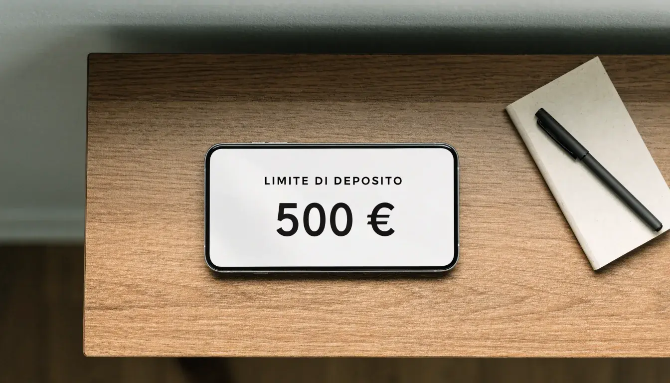 Un foglio di concessione in carta con un timbro rosso, appoggiato su una scrivania di legno accanto a una penna